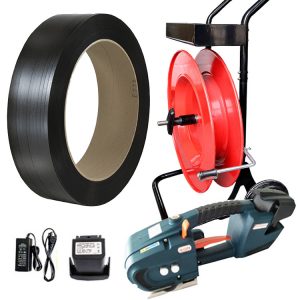 Batterie Umreifungsset | TES 12-16mm - 2 Akkus und Ladegerät - PP-Band 12 mm oder 16 mm - Spenderwagen