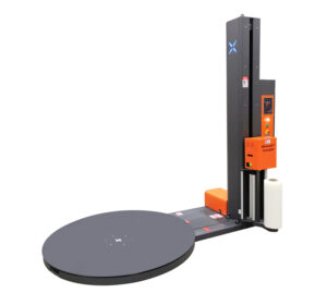 SMARTWRAP X2 PRE-STRETCH Stretchmaschine mit Waage mit Drehteller und Folienwagen am Mast